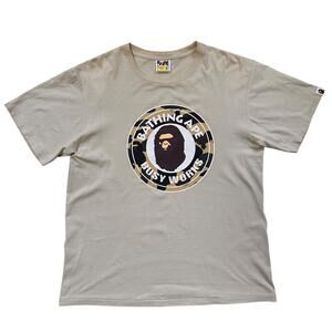 XL Bape Yellow Camo Circle Logo Sand Tee